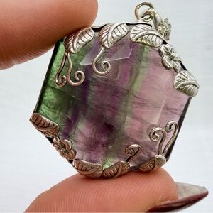 S925 Fluorite Pendant